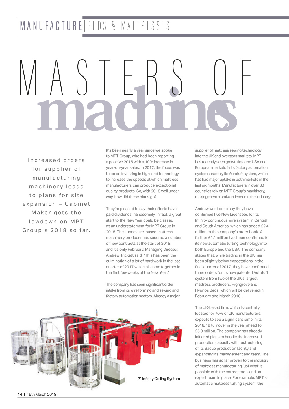 Masters of Mattress Machines